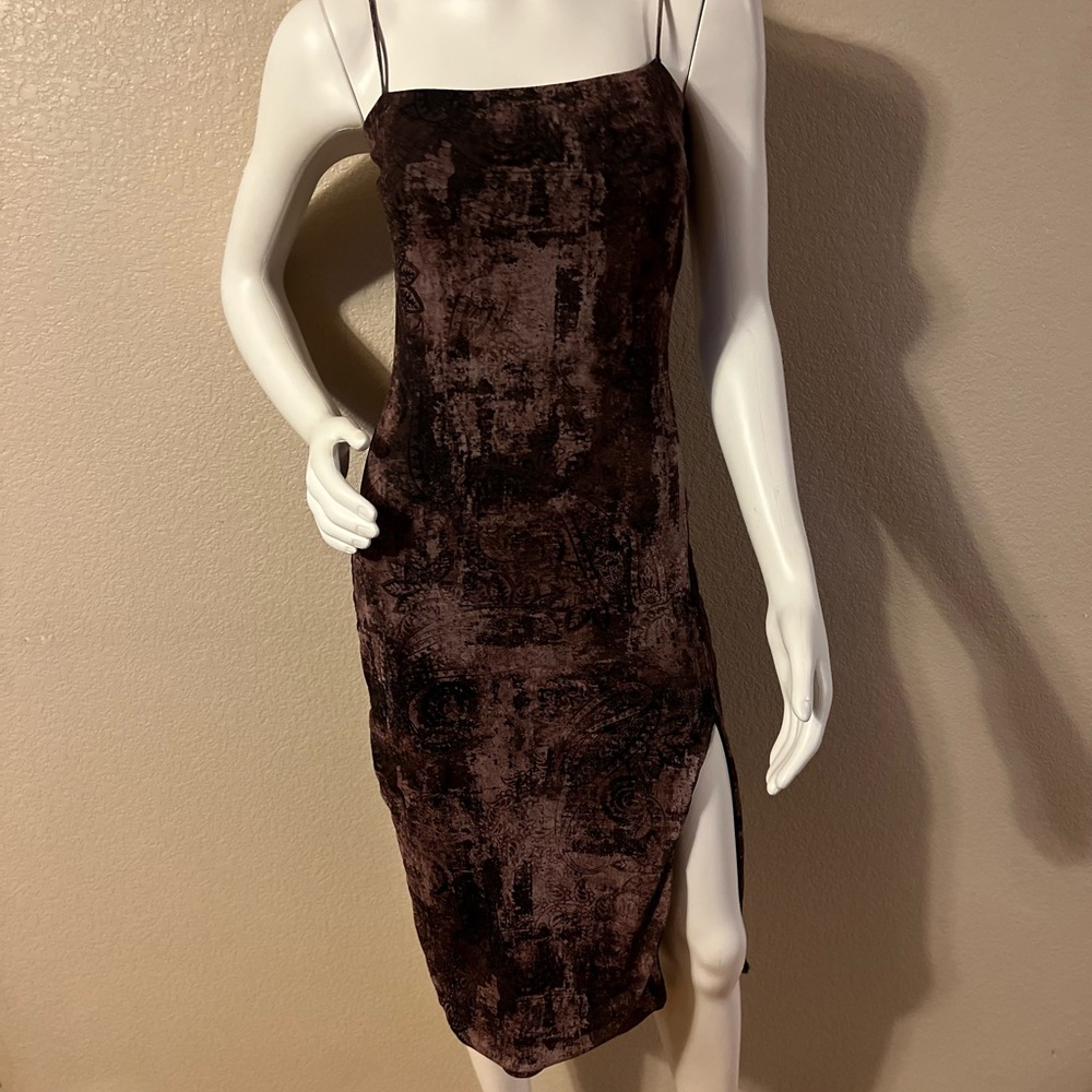 Windsor Floral/Paisley Print Midi Dress with Spaghetti Straps Size L